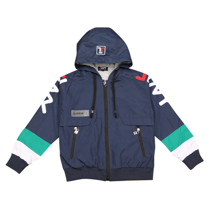 Boys Sports Jacket hooded polyester design.