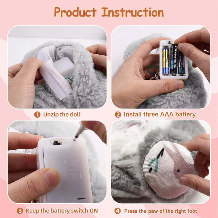 Breathing Rabbit Soothing Plush Toy calming music sound.