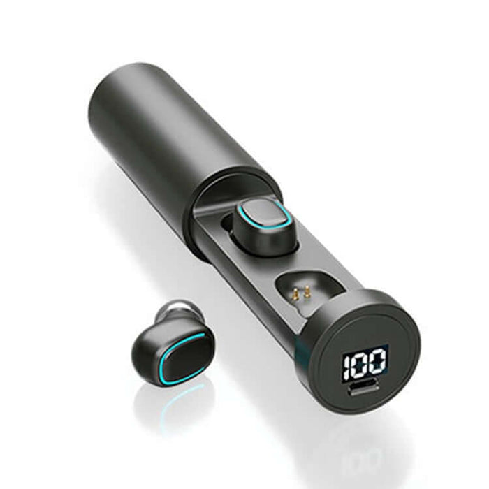 c1 tws bluetooth 5.0 touch digital display earphones front view