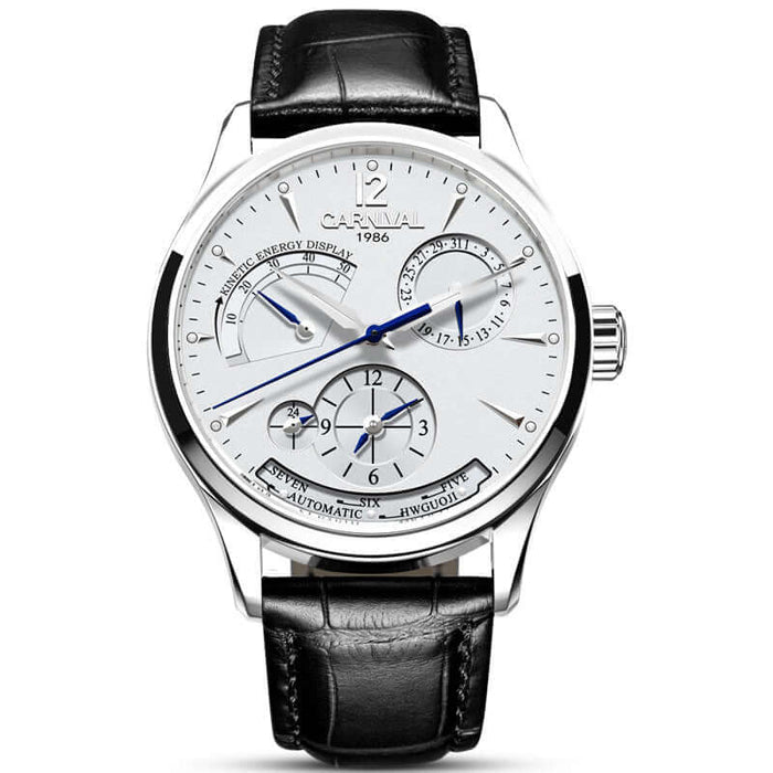 Silver White Leather