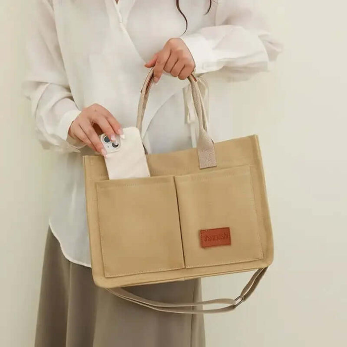Casual Daily Canvas Tote Shoulder Mommy Bag Large Capacity pink street trend style.