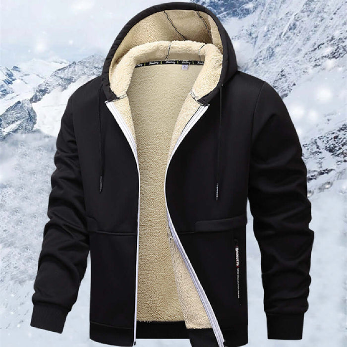 Casual Hoodies For Men Heavyweight Fleece Sweatshirt Zipper Jacket Army Green view.