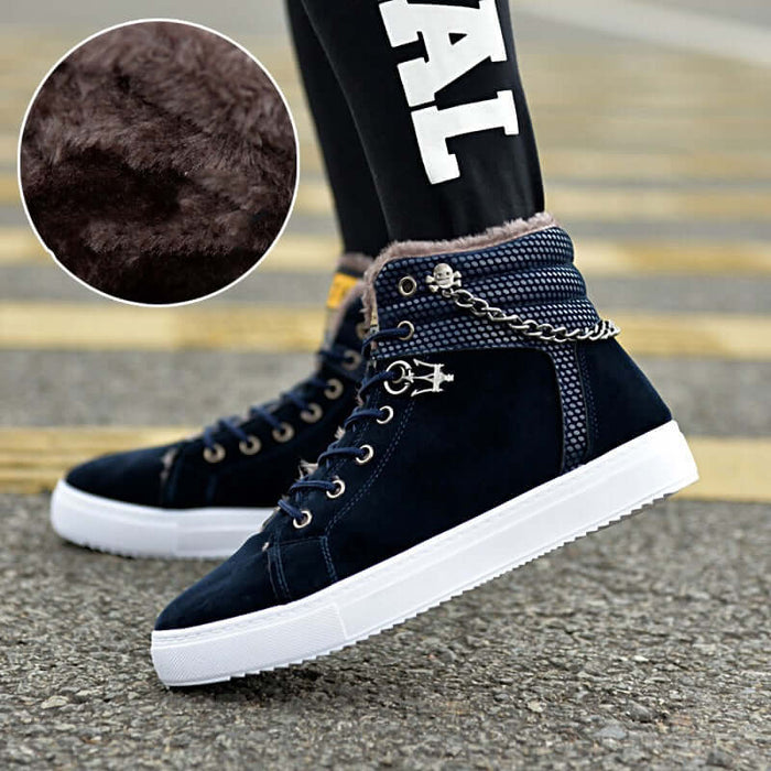 Casual Men Fleece Lined Sneakers size chart 38 to 44