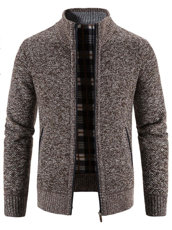 Casual Stand Collar Knit Zip Jacket for Men cozy lightweight everyday jacket