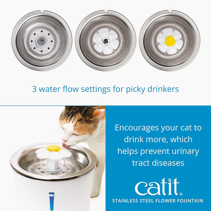 Catit Flower Fountain Stainless Steel - Dog.Dog.Cat.