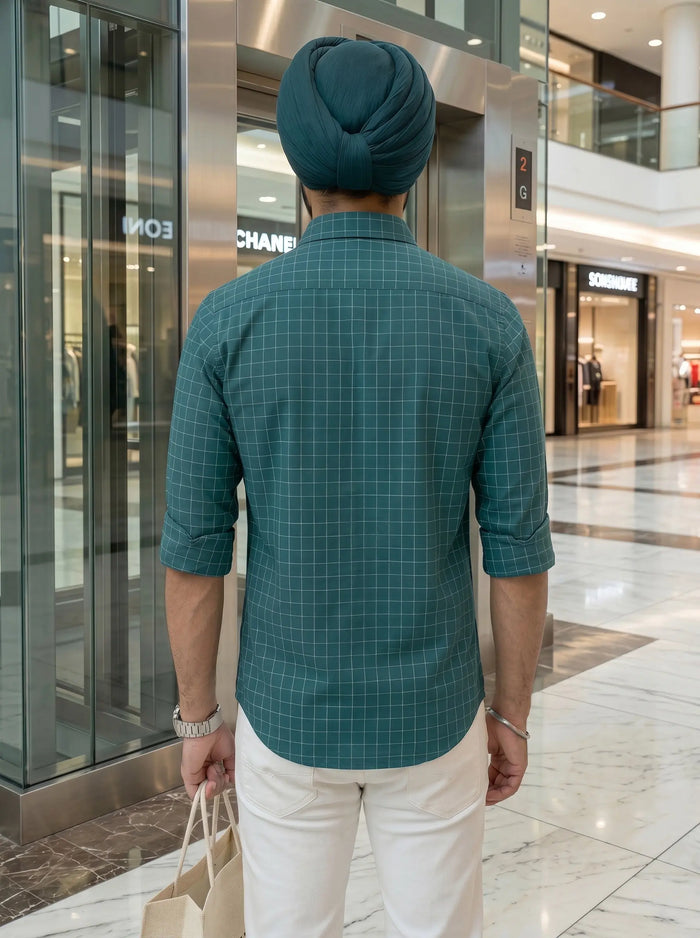 Checkered Poly Cotton Full Sleeve Shirt LEON