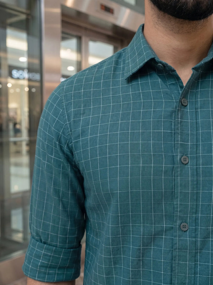Checkered Poly Cotton Full Sleeve Shirt LEON