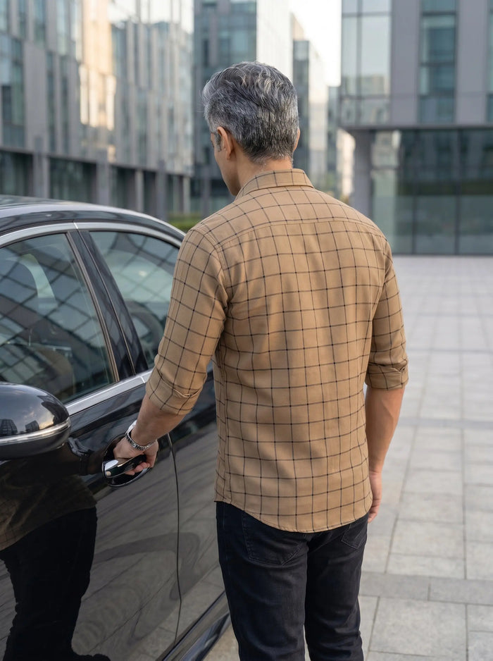 Checkered Poly Cotton Full Sleeve Shirt LEON