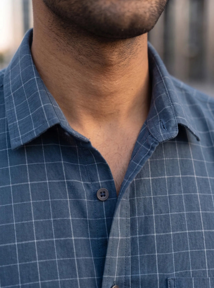 Checkered Poly Cotton Full Sleeve Shirt LEON