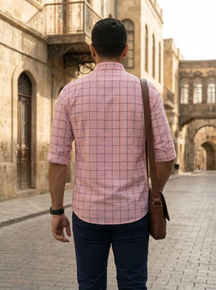 Checkered Poly Cotton Full Sleeve Shirt LEON