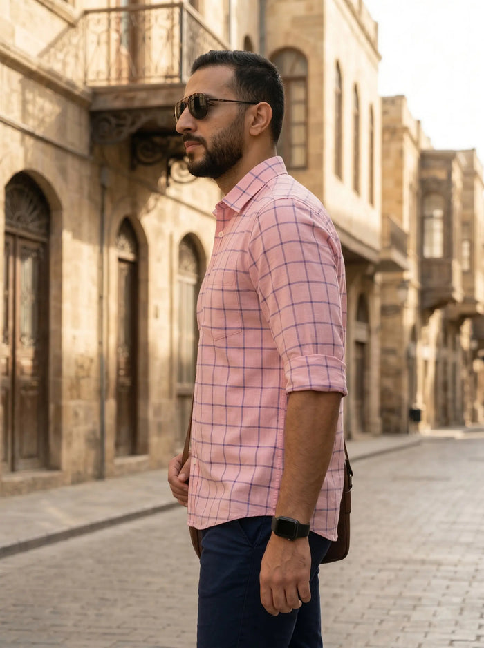 Checkered Poly Cotton Full Sleeve Shirt LEON