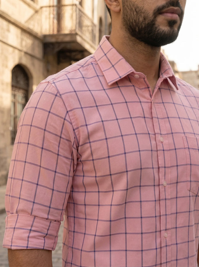 Checkered Poly Cotton Full Sleeve Shirt LEON