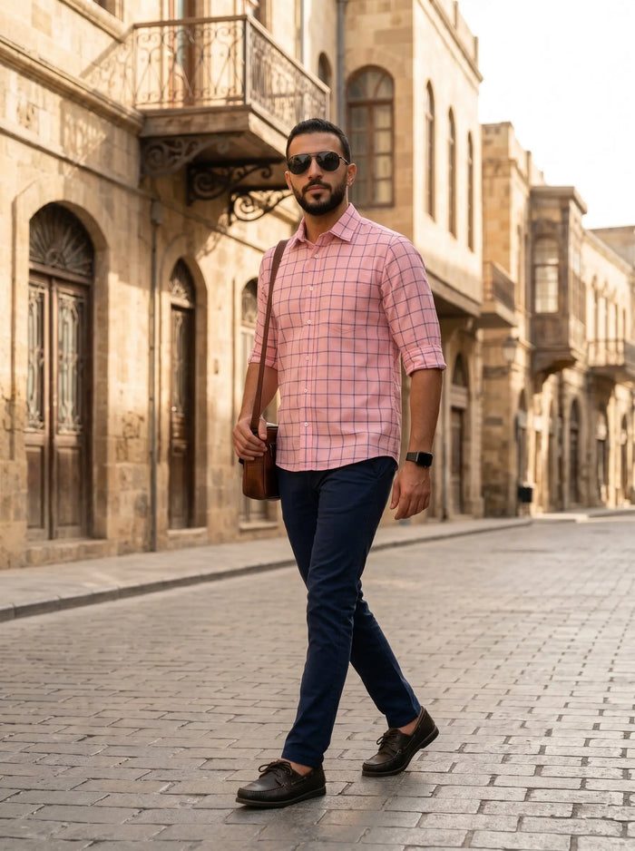 Checkered Poly Cotton Full Sleeve Shirt LEON
