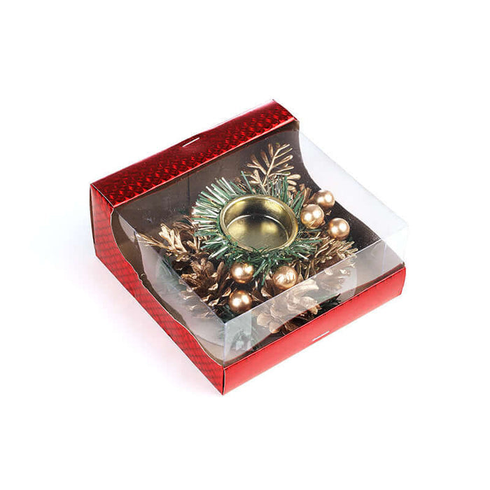 Christmas Metal Candle Holder Wreath Table Decor dining table setup