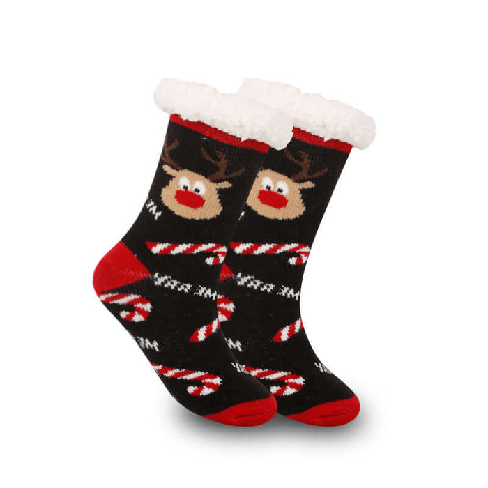 Christmas Women Thick Fleece Lined Room Socks soft fleece lining