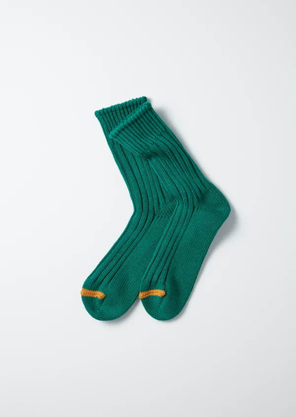 Chunky Rib Crew Socks- Green