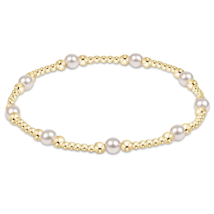 Classic Purpose Pattern Bead Bracelet - Pearl - Molly + Kate