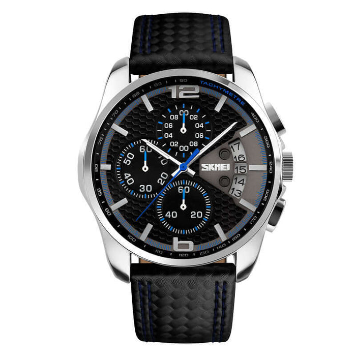Classic Waterproof Leather Quartz Wristwatch side profile