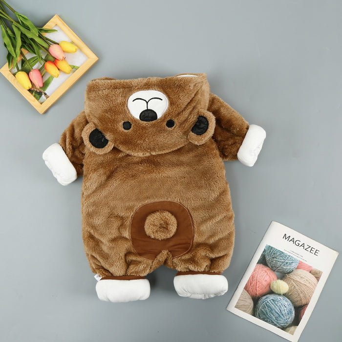 Clothes Plus Cotton Onesies hooded warm jumpsuit.