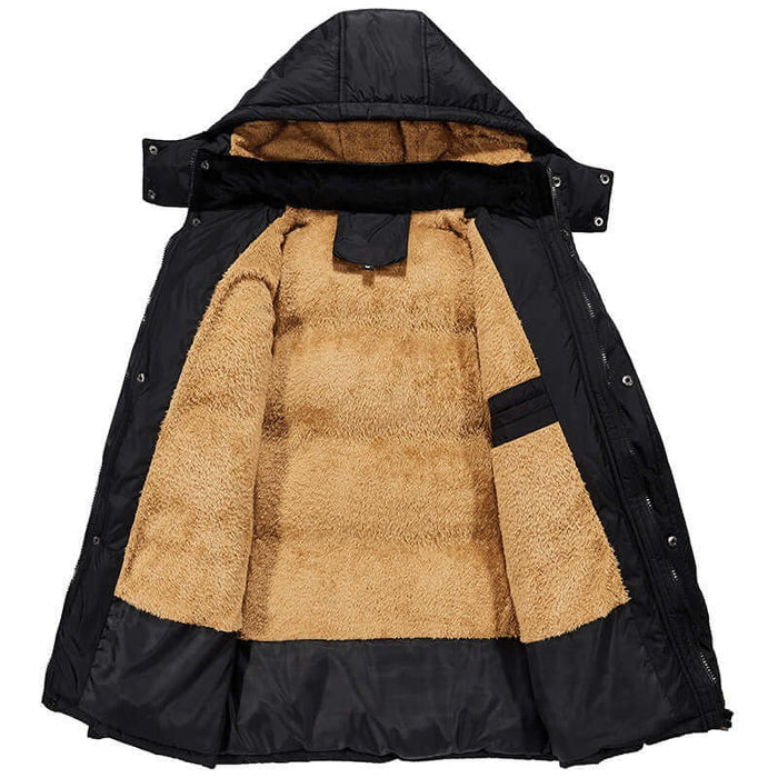 Clothing Plus Velvet Padded Jacket Men Winter Hooded loose edition fit.