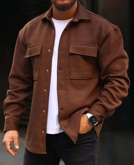 Coat Men Polo Collar Top Fashion Work Clothes Jacket size 3XL chest 120.