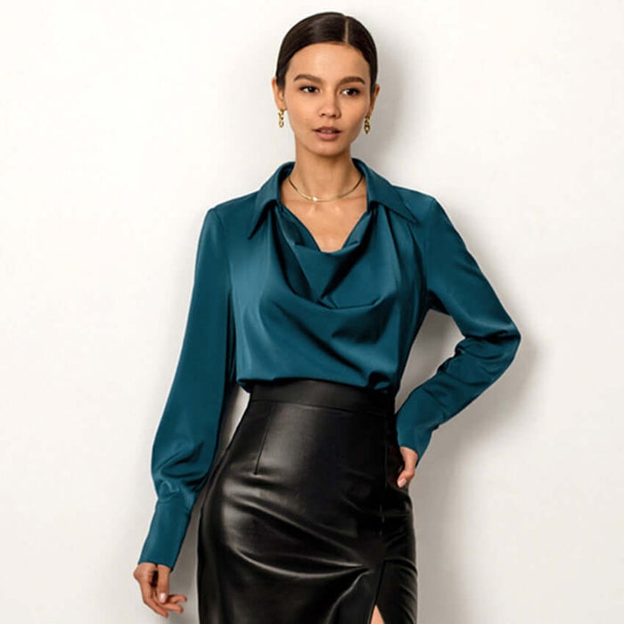 Collared Long Sleeve Shirts elegant ladies clothing.