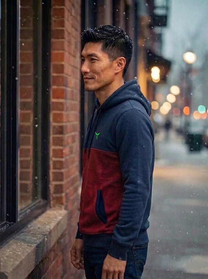 Color Block Cut & Sew Full Sleeve Pullover Hoodie LEON