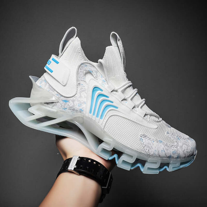 Cool Men Running Sneakers Breathable Sports Shoes shock absorbing air cushion close up