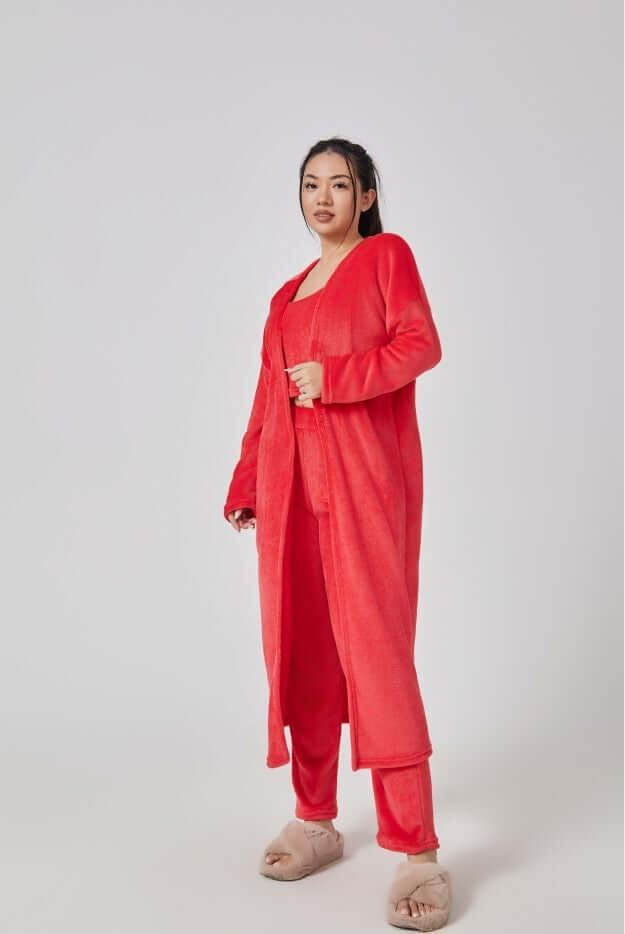 Cozy 3 Piece Winter Pajama Lounge Set pastel color options