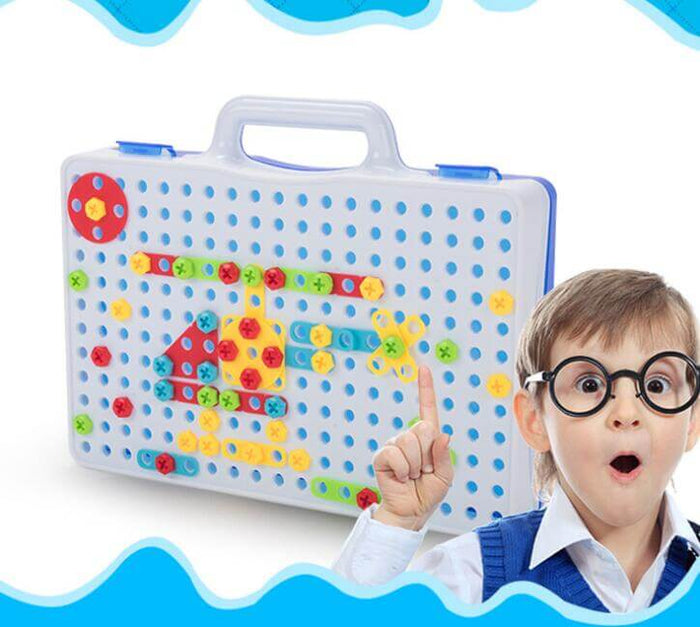 Creative Building Kits Educational Blocks colorful screws board.