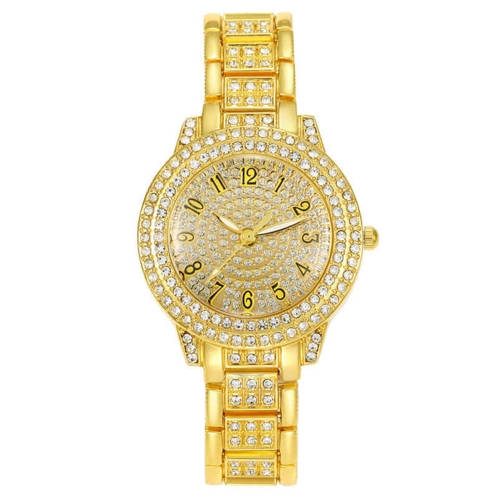 Crystal Bracelet Pull Out Quartz Watch for Women silver Roman style