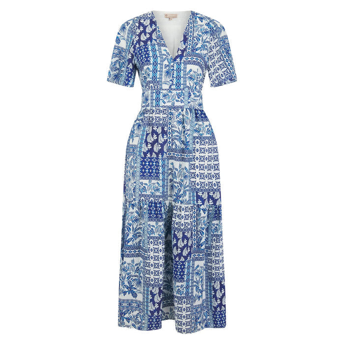 Daphne Blue Palm Dress