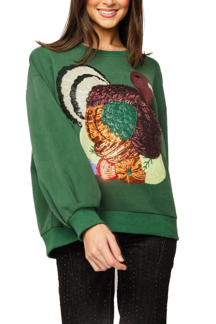Dark Green Giant Multi Turkey Sweatshirt