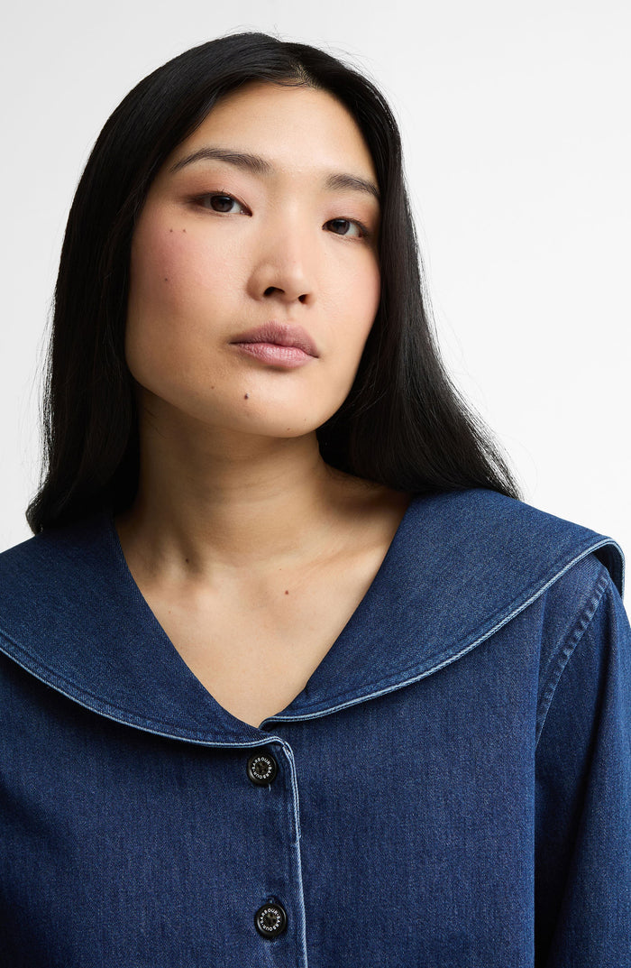 Dartmoor Sailor Collar Button-Up Shirt