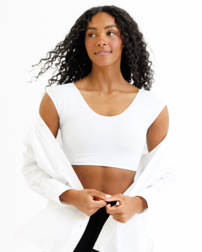 Demi Tee - Cropped Short Sleeve Layering Top Layering Top Downeast- Tilden Co.
