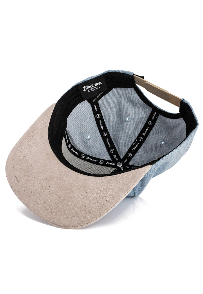 Blackskies-Denim-Beast-Snapback-Cap-Blue-Beige-Jeans-Baseball-Cap-Basecap-Suede-Brim