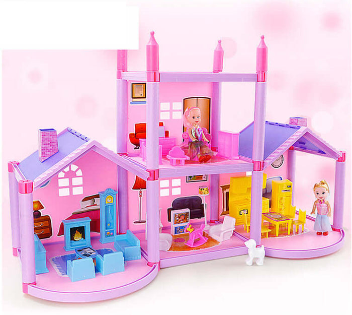 DIY Assembled Doll House creative building set.