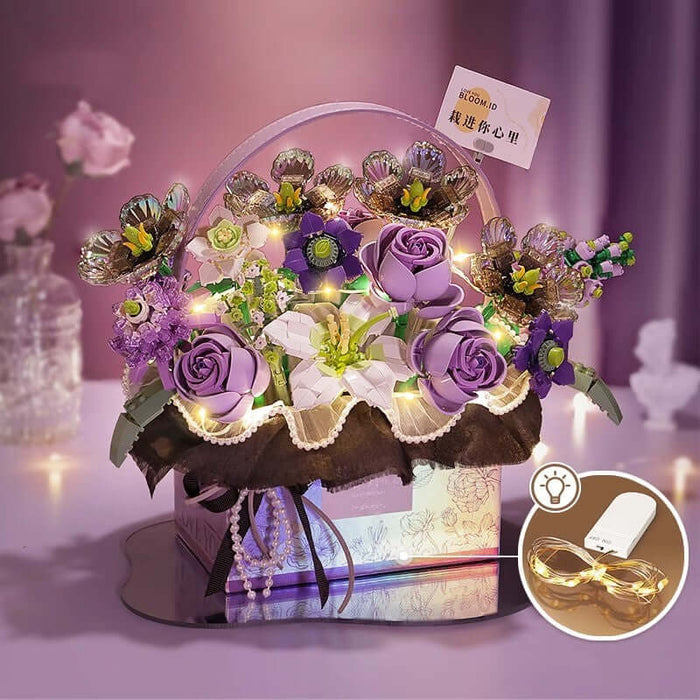 DIY Light Up Building Blocks Gift Box with haze purple packaging