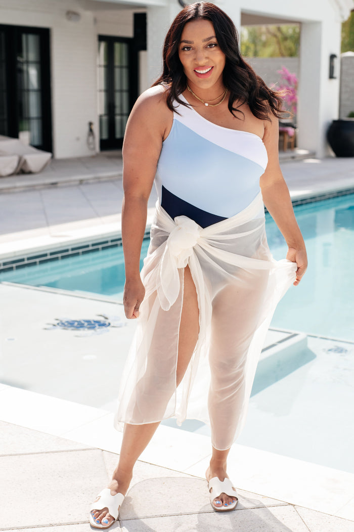 Dominica Color Block Asymmetrical Swimsuit One Piece Swimsuit Ave Shops- Tilden Co.