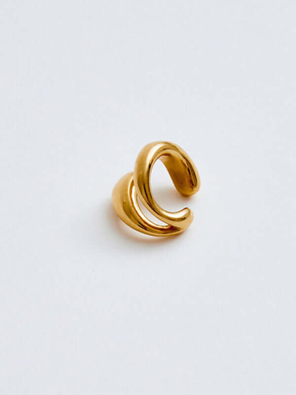 Double Layer Non Piercing Simple Ear Bone Clip Elegant Style side angle