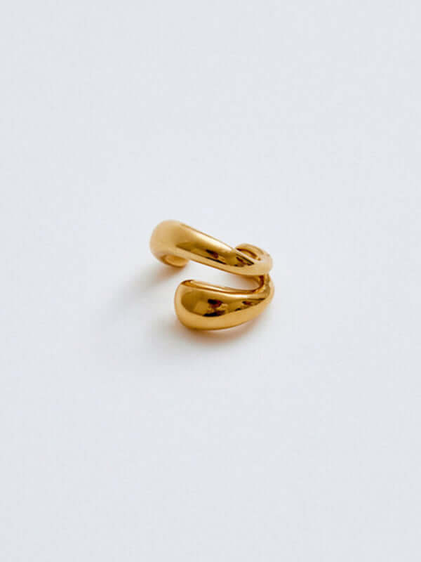 Double Layer Non Piercing Simple Ear Bone Clip Elegant Style worn on ear