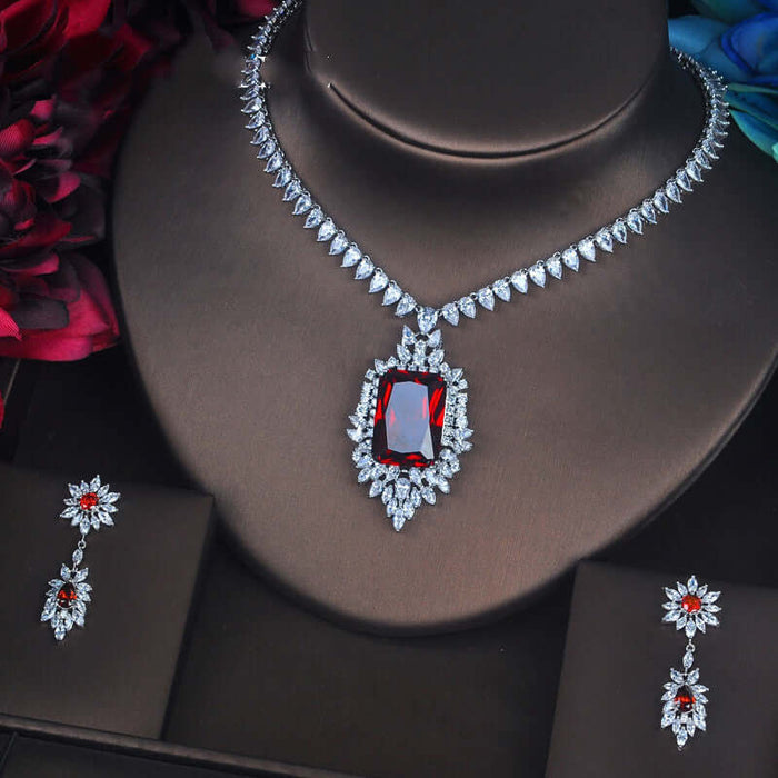 Earrings Set Gem Inlay Fashion Jewelry for Women front view