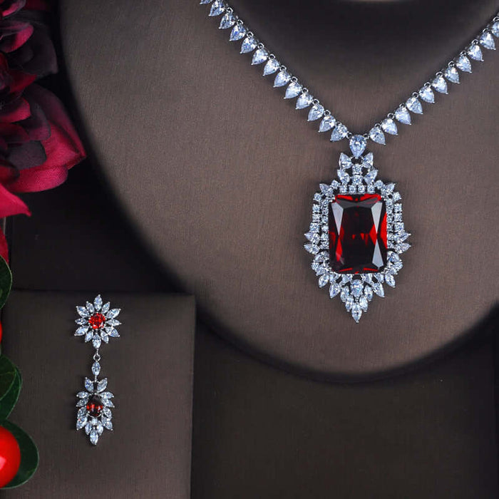 Earrings Set Gem Inlay Fashion Jewelry for Women gemstone detail