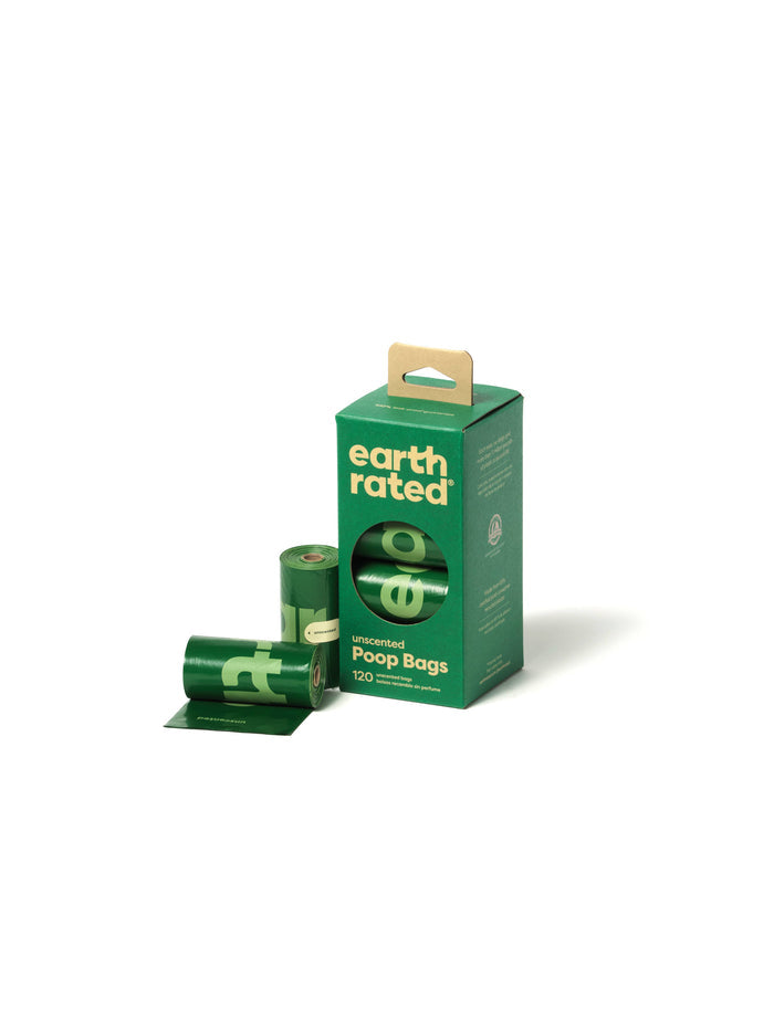 Earth Rated Unscented Poop Bags 120ct on 8 Refill Rolls 12cs - Dog.Dog.Cat.
