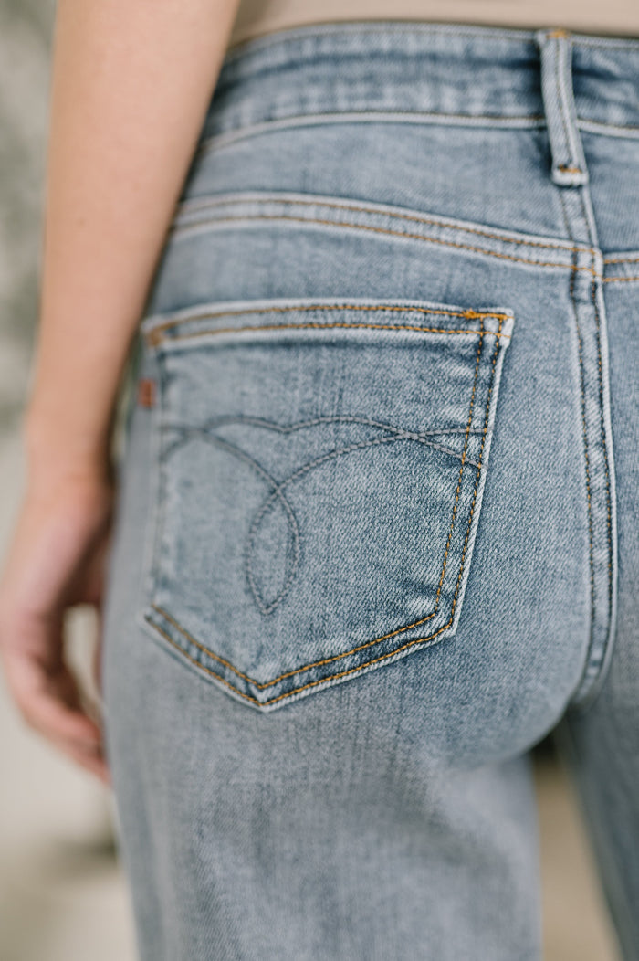 Elaine Mid Rise Boyfriend with Distress & Cuff Jeans Ave Shops- Tilden Co.
