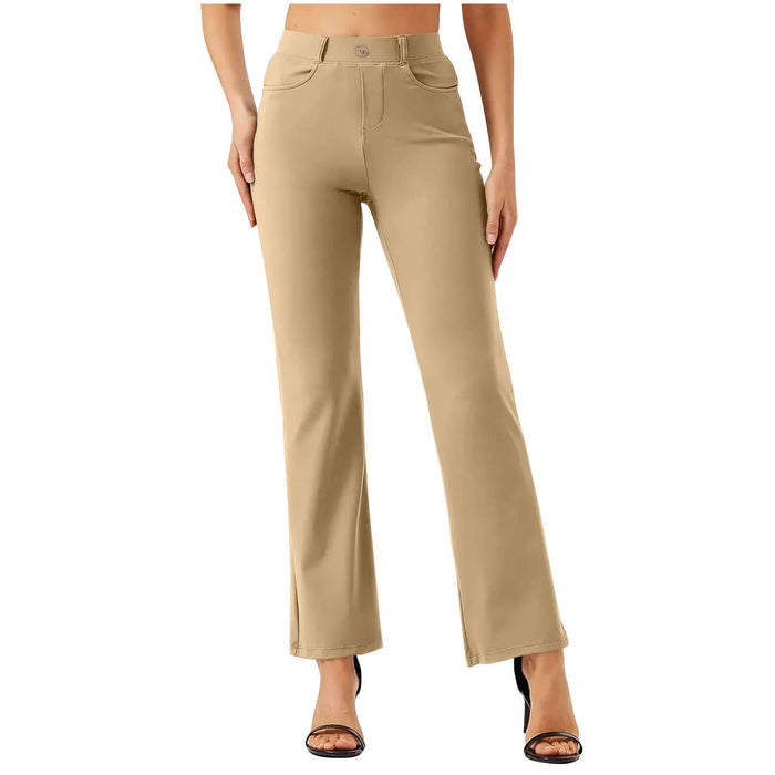Elastic Waist Work Office Straight-leg Trousers hip 102cm Large size