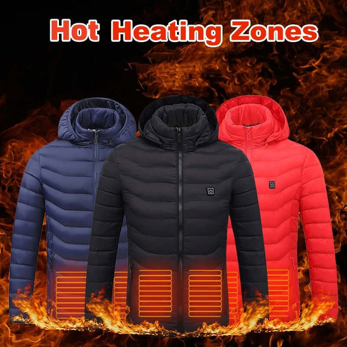 Electric Heated Waterproof Winter Puffer Jacket front view