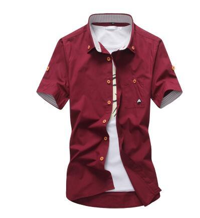 Embroidery Mens Shirts crisp clean white variant showing detailed floral decoration accents on the front profile
