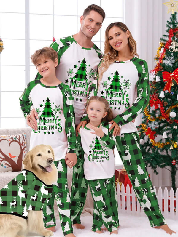 Family Matching Christmas Pajamas Plaid Holiday Set front full view