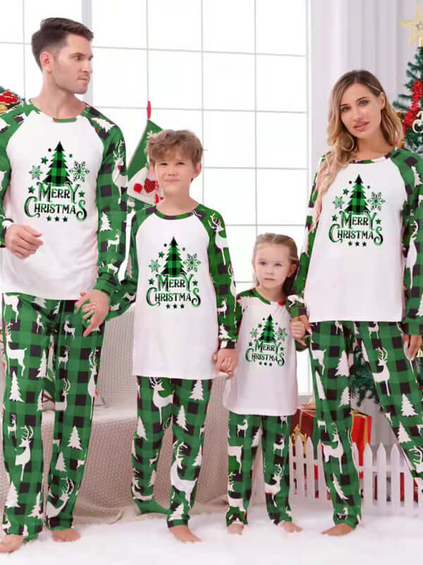 Family Matching Christmas Pajamas Plaid Holiday Set plaid pattern detail
